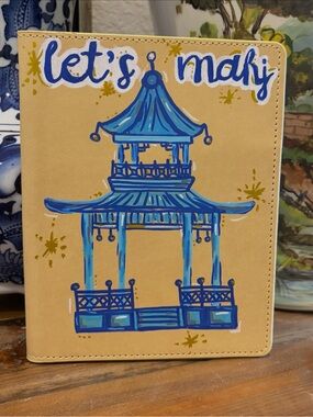 Hand-Painted Mahjong Pagoda Card Folio